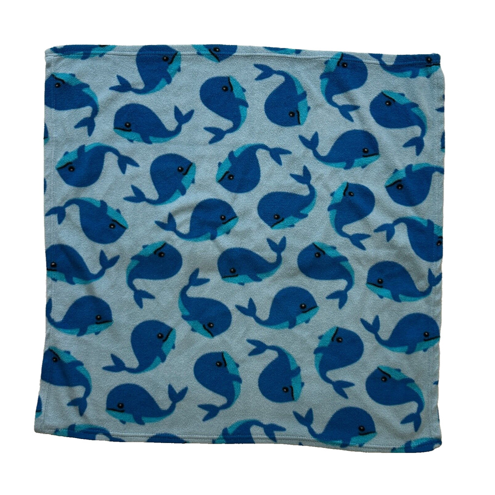 Safety First 1st Blue Whale Fish Fleece Baby Kids Security Lovey Blanket